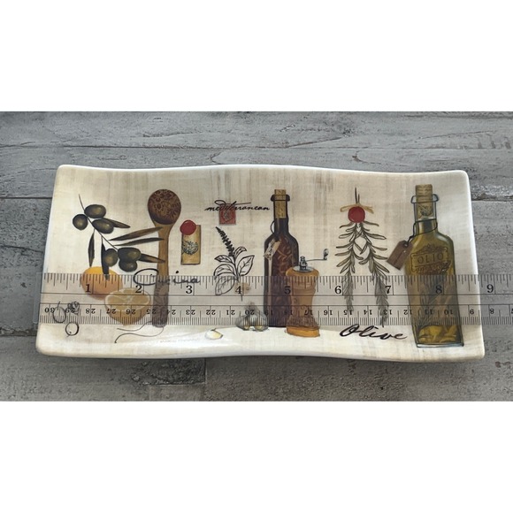 Cypress Home Mediterranean, Olive,‎ Cucina Ceramic Serving/Olive Oil Plate - Picture 10 of 12